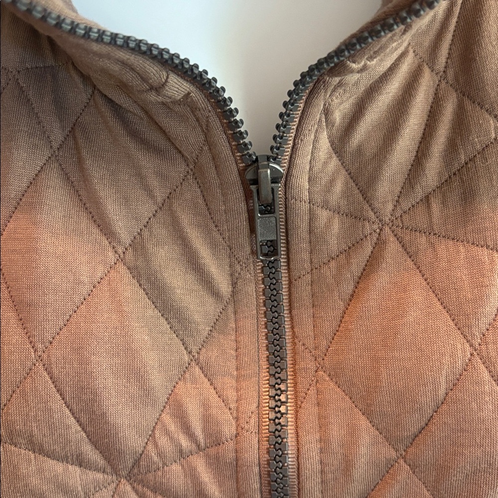 RBX Quilted Tan/Brown Zip-Front Puffer Jacket - Picture 2 of 5